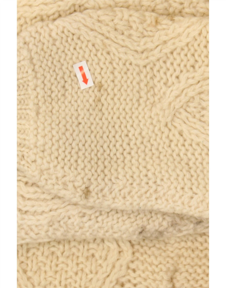 VINTAGE Mens Crew Neck Jumper Sweater Medium Beige Argyle/Diamond Wool Vintage Vintage and Second-Hand Vintage from Messina Hembry 