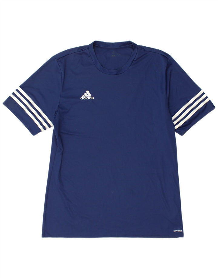 Ανδρικό T-Shirt Climalite ADIDAS Top Large Navy Blue Polyester
