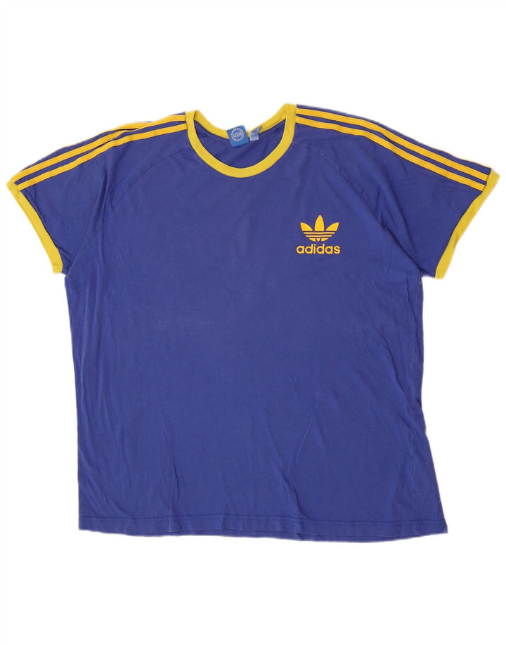 Ανδρικό T-Shirt Adidas Top 2XL Μπλε βαμβακερό