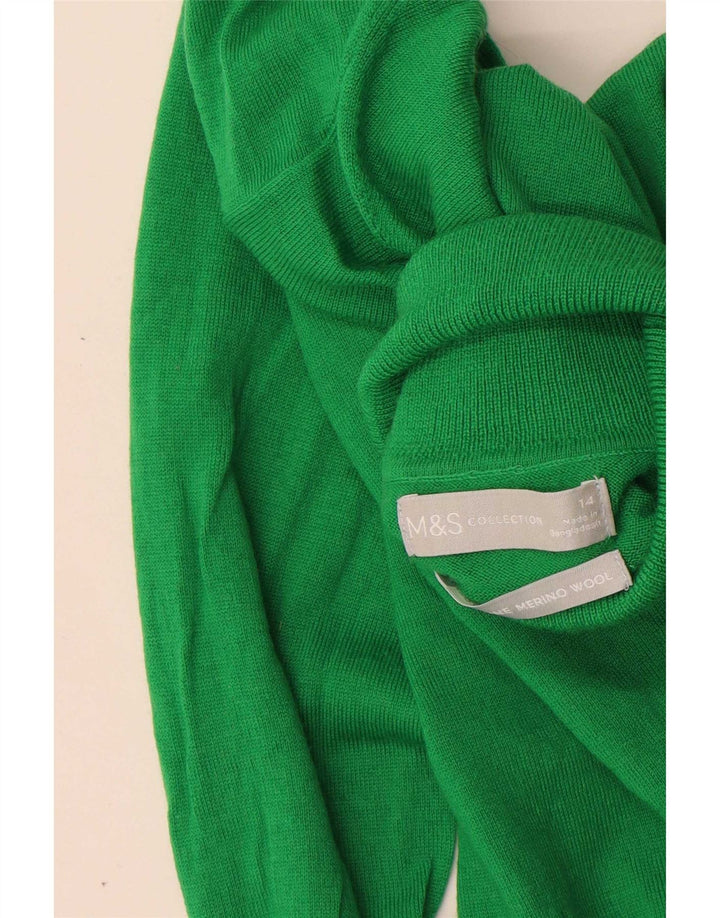 Marks & Spencer Γυναικείο πουλόβερ με ρολό λαιμόκοψη UK 14 Large Green