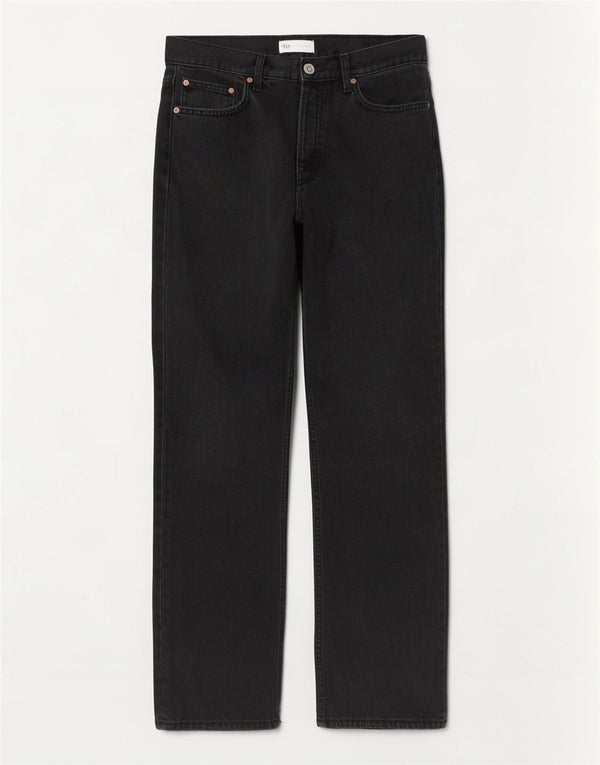 Zara Γυναικείο Straight Jeans EU 40 Medium W30 L29 Navy Blue Cotton