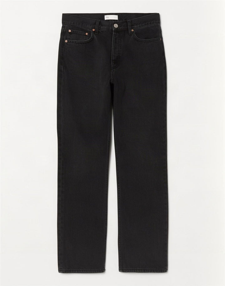 Zara Γυναικείο Straight Jeans EU 40 Medium W30 L29 Navy Blue Cotton