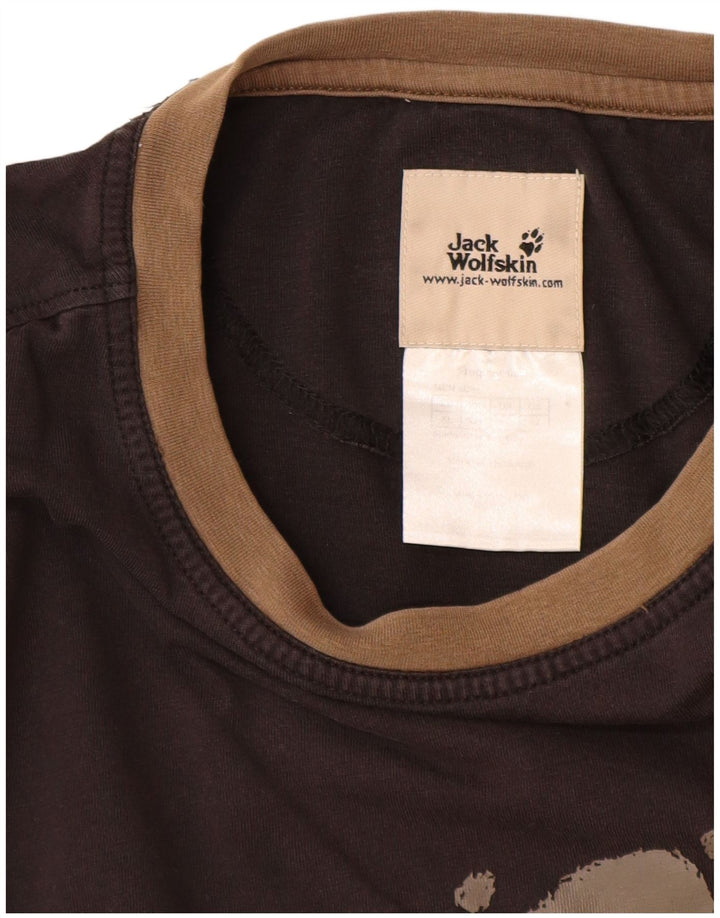 Ανδρικό γραφικό μπλουζάκι JACK WOLFSKIN Top UK 44 XL μαύρο βαμβακερό