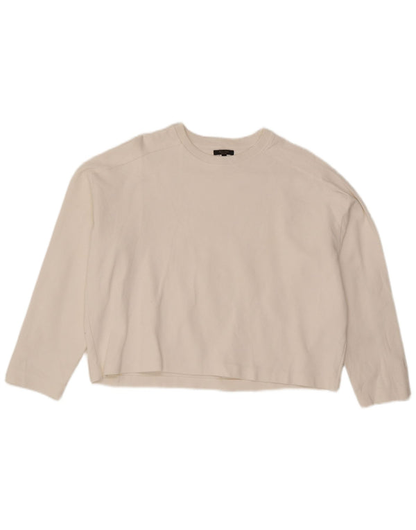Massimo Dutti Γυναικείο τοπ Μακρύ μανίκι UK 14 Μεσαίο λευκό βαμβακερό