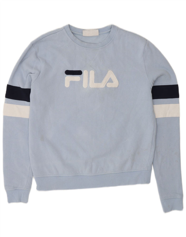 Γυναικείο γραφικό φούτερ FILA Jumper UK 14 Medium Blue Colorblock Βαμβακερό