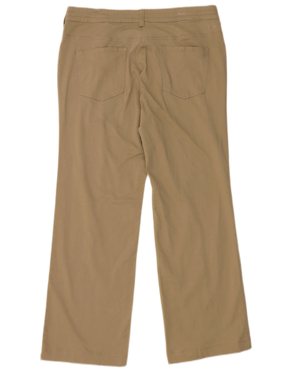 Fila γυναικείο ίσιο casual παντελόνι UK 16 μεγάλο W36 L28 Χακί βαμβακερό