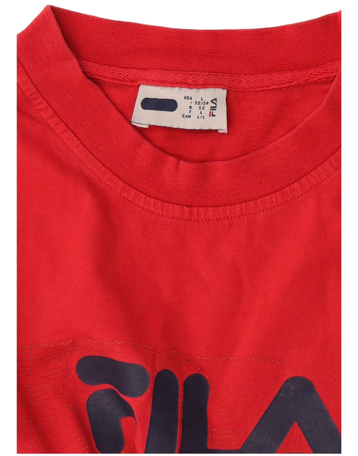 Ανδρικό γραφικό T-Shirt Fila Top μεγάλο κόκκινο