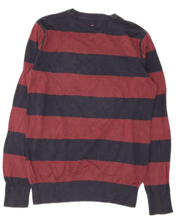 Πουλόβερ Tommy Hilfiger Boys Crew Neck Jumper 15-16 Years Βουργουνδί ριγέ