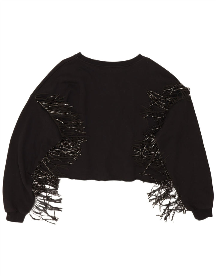 Γυναικεία φούτερ Zara Crop Oversized Jumper UK 14 Medium Black Cotton