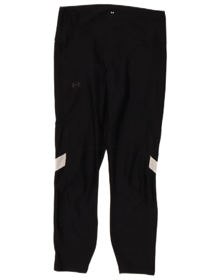 Under Armour Γυναικεία Crop κολάν UK 12 Medium Black Colourblock Polyester