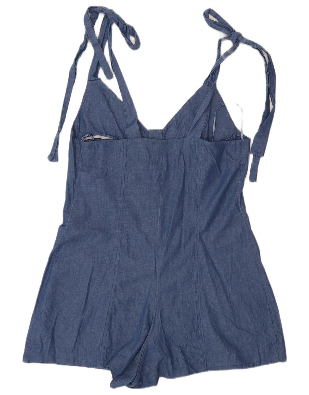 Zara Γυναικείο Playsuit UK 10 Small Blue Cotton
