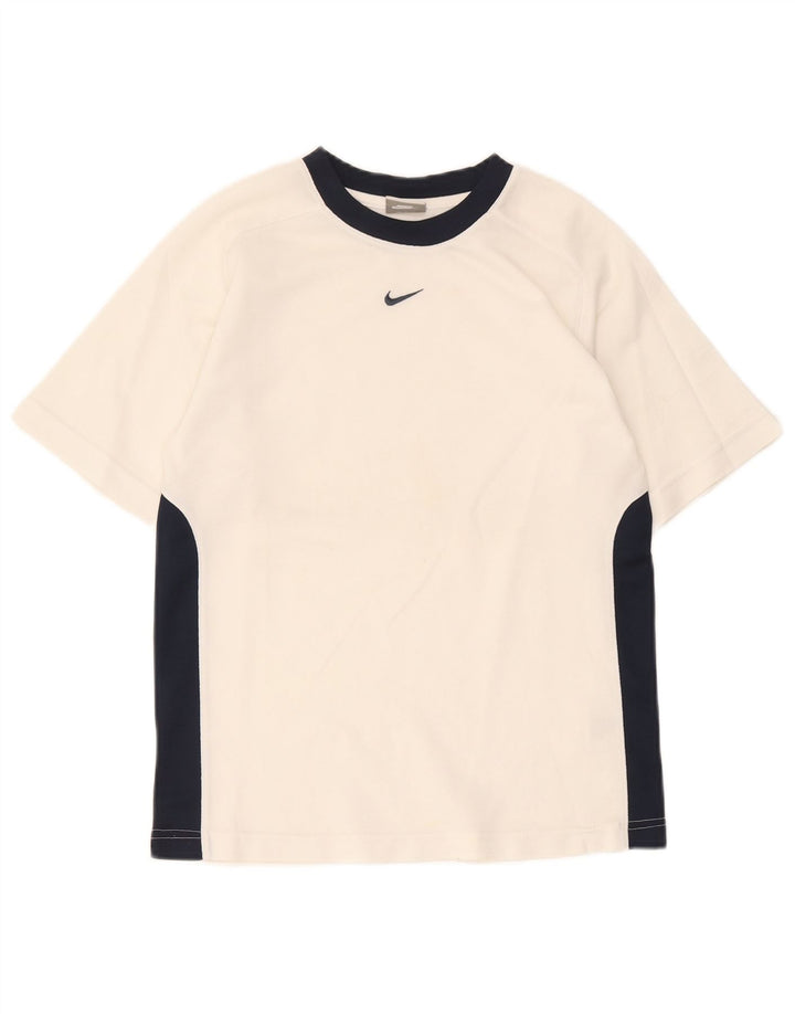 Μπλουζάκι Nike Boys Top 10-11 ετών, μεσαίο λευκό, πολύχρωμο πολυεστέρας