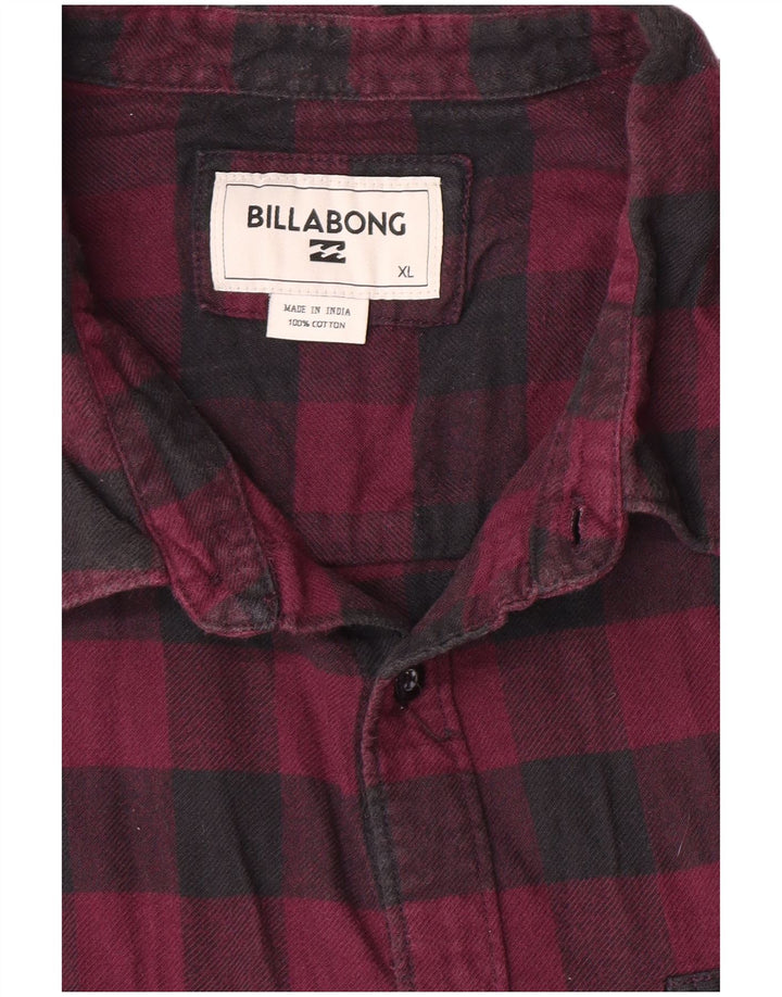 Ανδρικό φανελένιο πουκάμισο Billabong XL Maroon Gingham Cotton