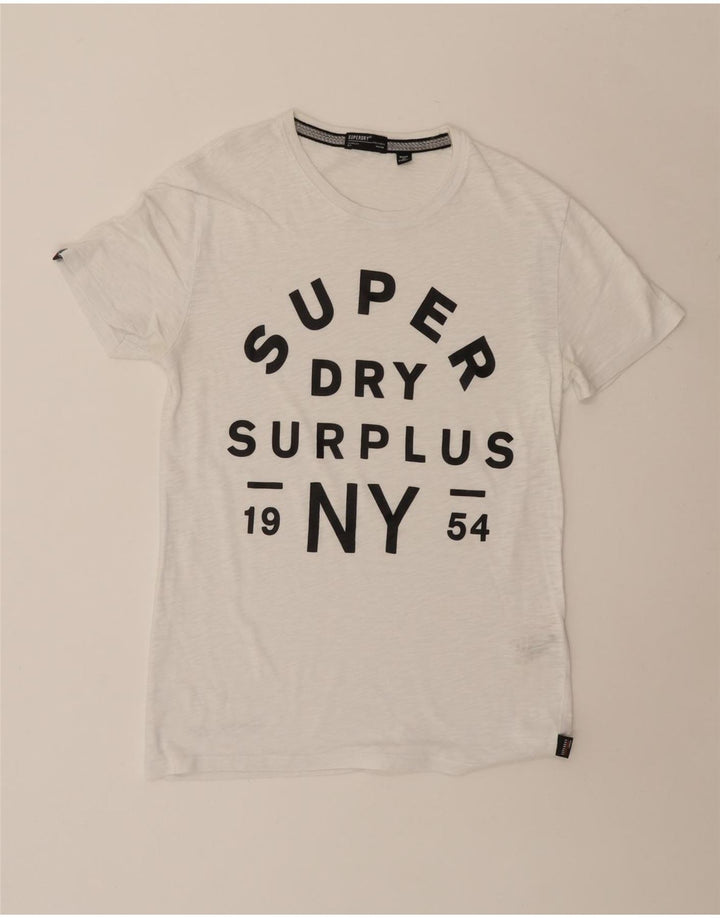 Ανδρικό γραφικό μπλουζάκι SUPERDRY Τοπ μεσαίο λευκό βαμβακερό