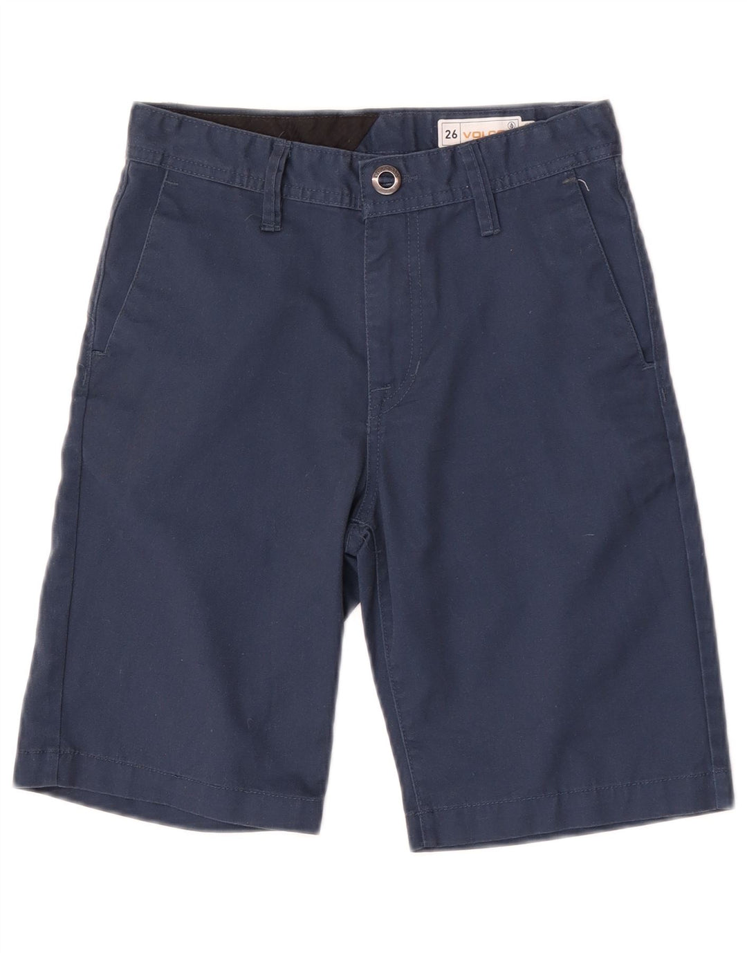 Volcom Boys Chino Shorts 11-12 Years W26 Navy Blue Polyester