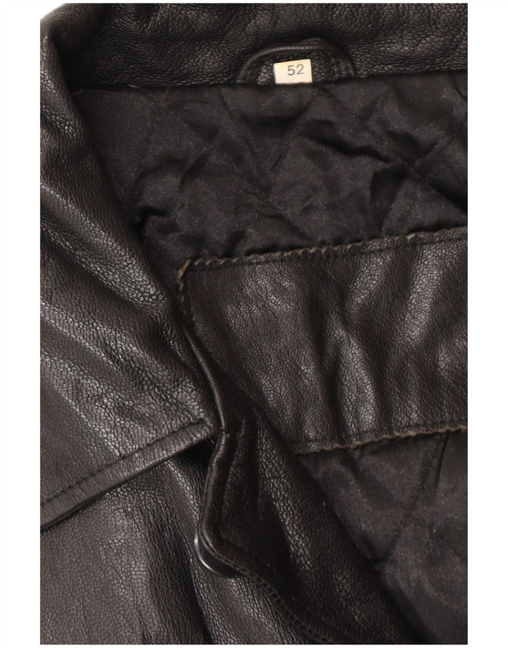 VINTAGE Ανδρικό Δερμάτινο Μπουφάν IT 52 XL Μαύρο Δερμάτινο