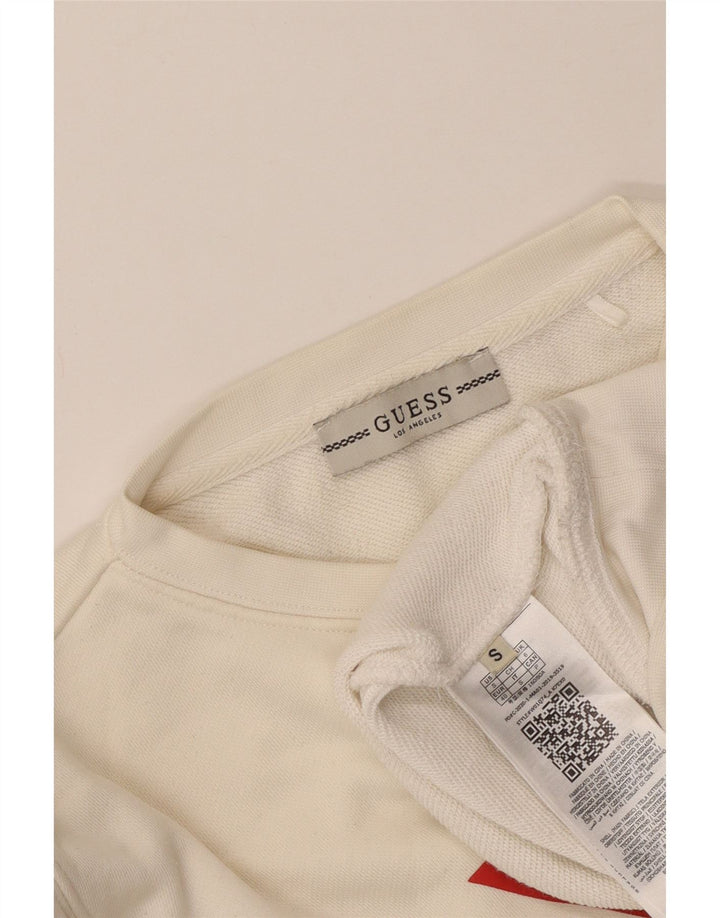 Guess Γυναικεία γραφική φούτερ Jumper UK 10 Small Off White Polyamide