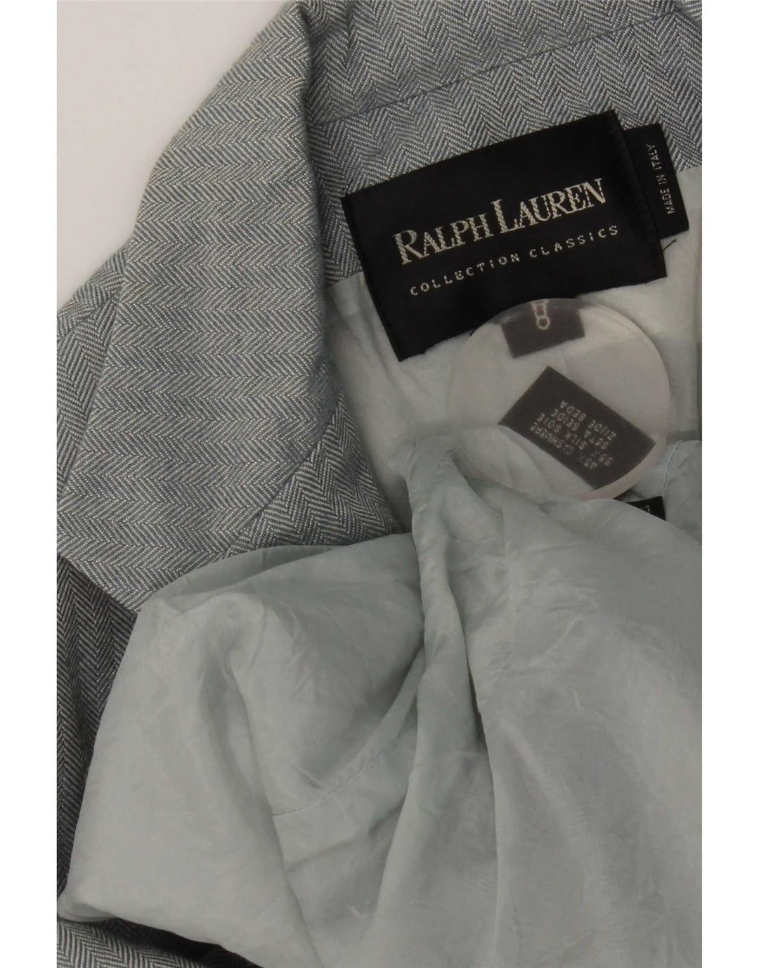 Ralph Lauren Γυναικείο σακάκι σακάκι με 3 κουμπιά US 8 Μεσαίο μπλε ψαροκόκκαλο