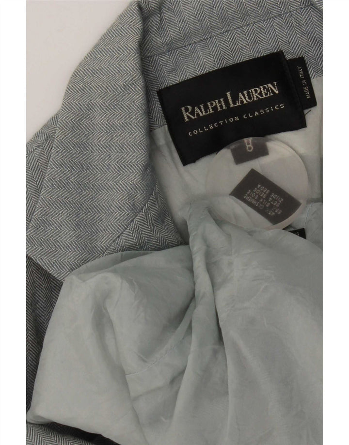 Ralph Lauren Γυναικείο σακάκι σακάκι με 3 κουμπιά US 8 Μεσαίο μπλε ψαροκόκκαλο