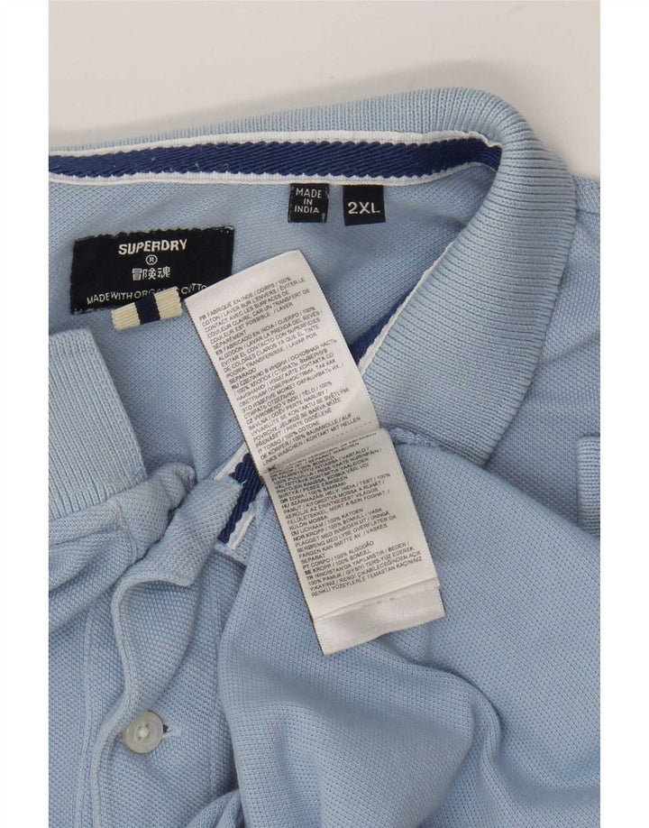 Ανδρικό μπλουζάκι πόλο Superdry 2XL Μπλε βαμβακερό