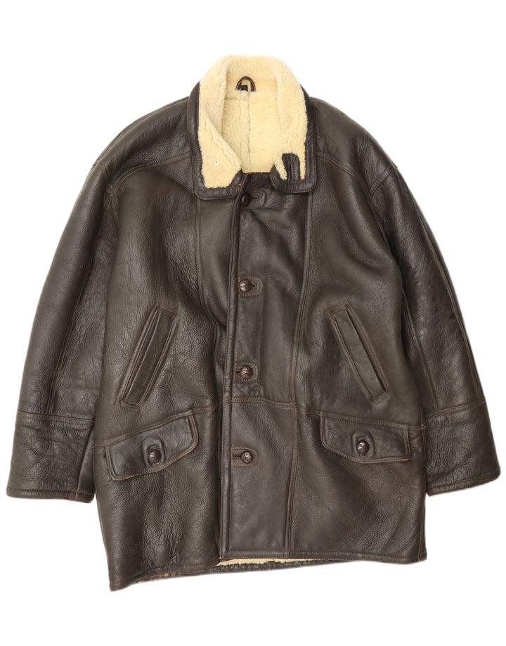 Vintage Ανδρικό Σακάκι Shearling Μέγεθος 52 XL Καφέ