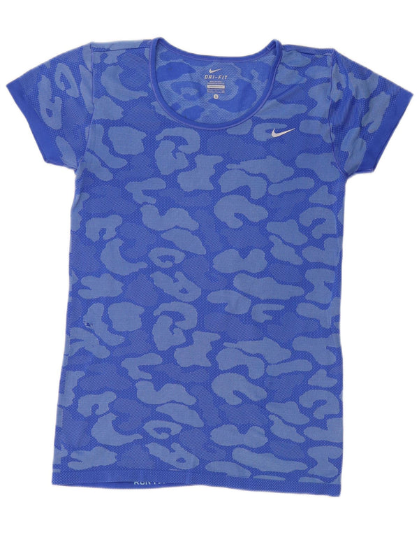 Γυναικείο μπλουζάκι NIKE Dri Fit Top 10 Small Blue Camouflage