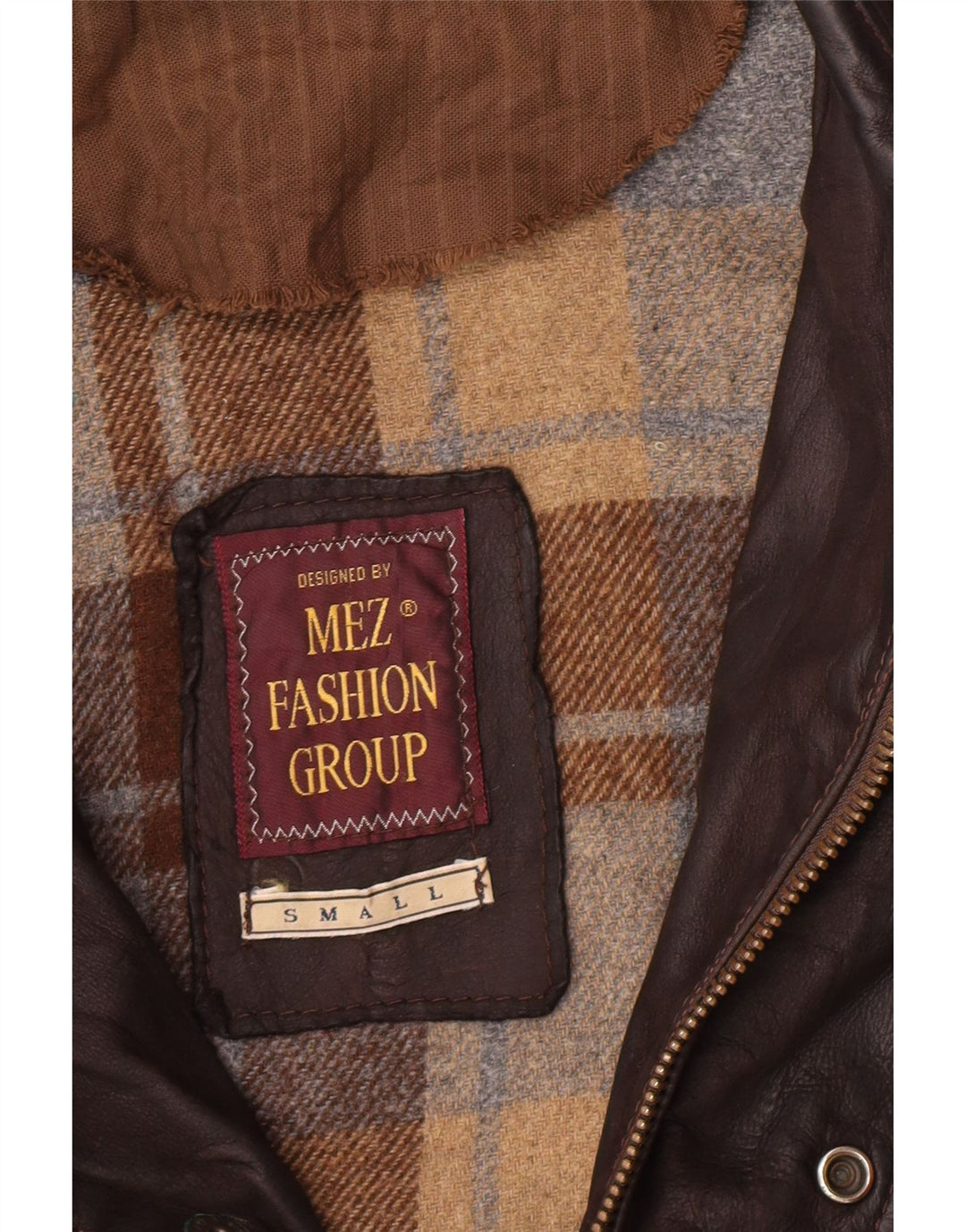 Vintage Ανδρικό Loose Fit Leather Jacket UK 36 Small Brown