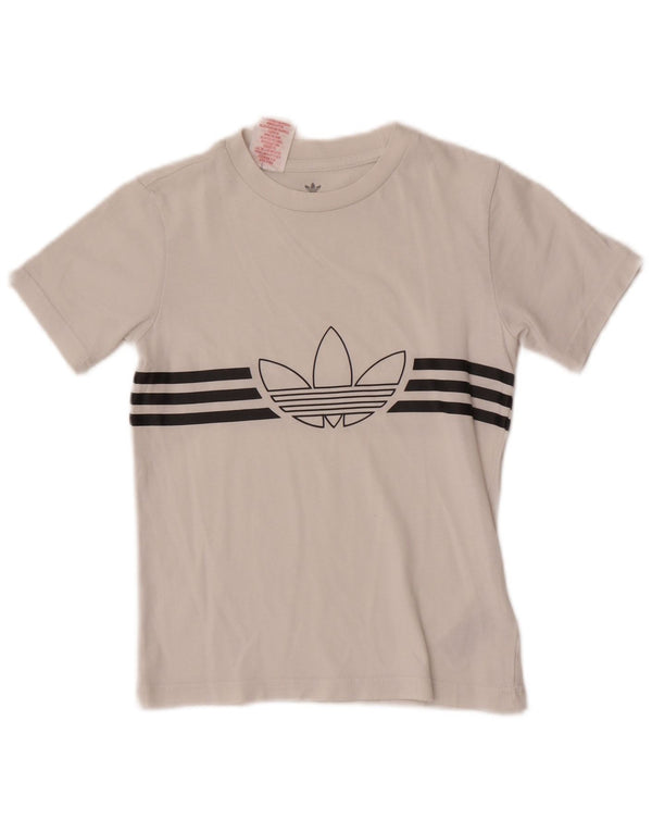 Adidas Boys Graphic T-Shirt Top 7-8 Years XS Λευκό βαμβακερό