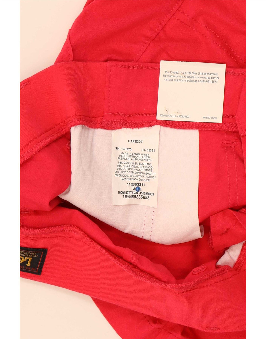 Lee Γυναικείο Σορτς Chino US 6 Medium W30 κόκκινο βαμβακερό