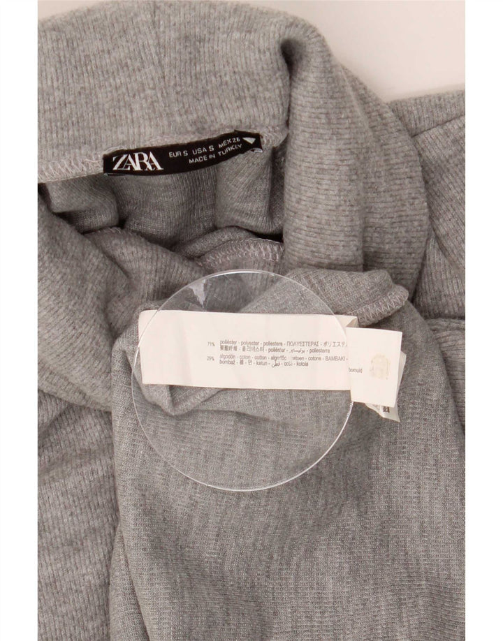 Zara Γυναικείο γιλέκο με ρολό τοπ UK 10 Small Grey Polyester