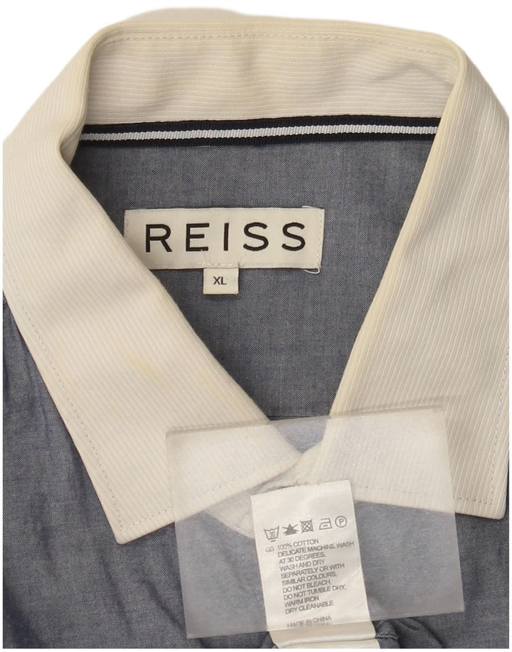 Ανδρικό πουκάμισο Reiss XL Blue Colourblock Βαμβακερό