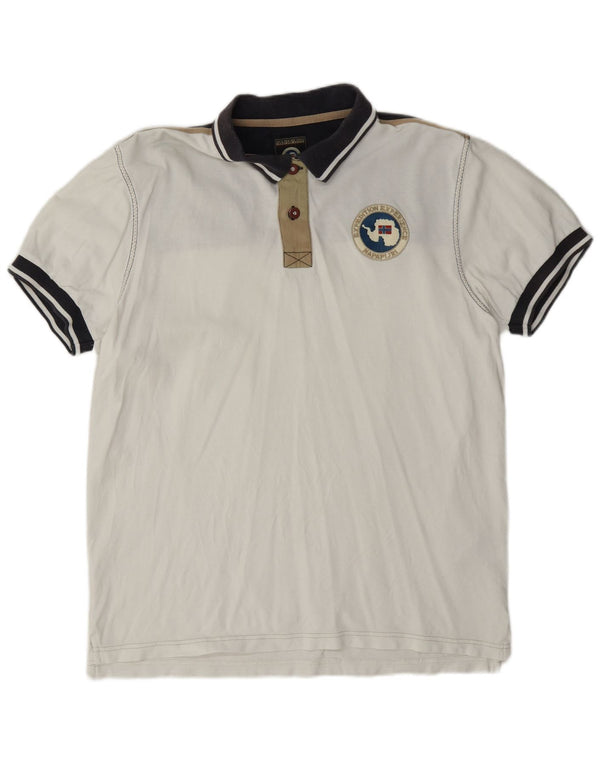Ανδρικό πουκάμισο Napapijri Geographic Graphic Rugby Polo XL White Colourblock