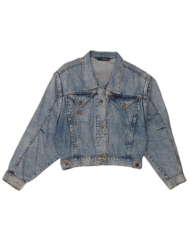 Vintage γυναικείο τζιν μπουφάν UK 12 μεσαίο μπλε βαμβακερό