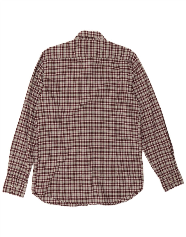 Ανδρικό φανελένιο πουκάμισο Massimo Dutti, μεσαίο μπορντό βαμβακερό