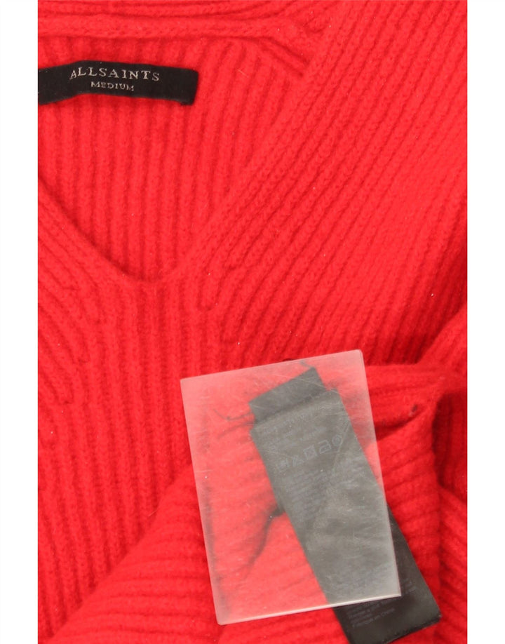 All Saints Γυναικείο πουλόβερ με λαιμόκοψη σε μεγάλο μέγεθος UK 14 μεσαίο κόκκινο μαλλί