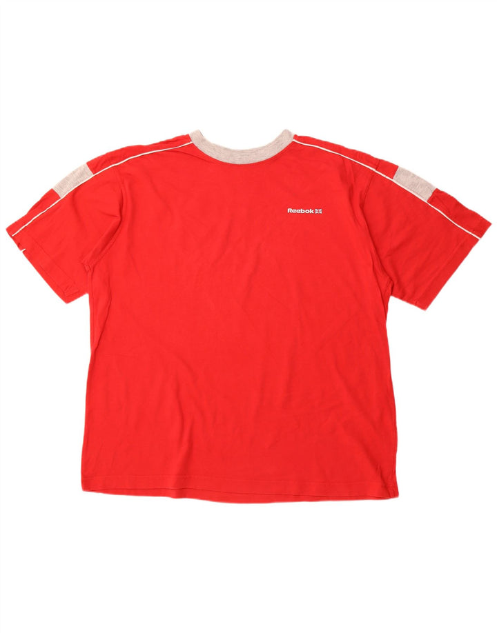 Ανδρικό T-Shirt REEBOK Top XL Red Colourblock Βαμβακερό