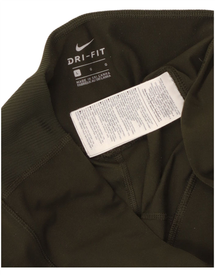 Γυναικείο κολάν Nike Dri Fit UK 14 Μεγάλο χακί πολυεστέρας