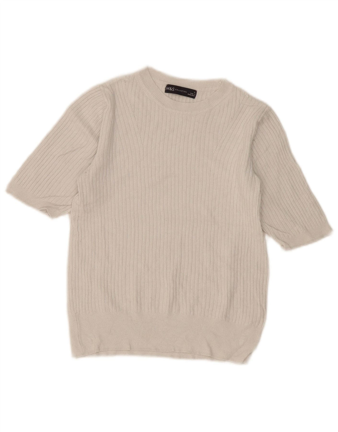Marks & Spencer Γυναικείο πουλόβερ με λαιμόκαυστο UK 8 Small White