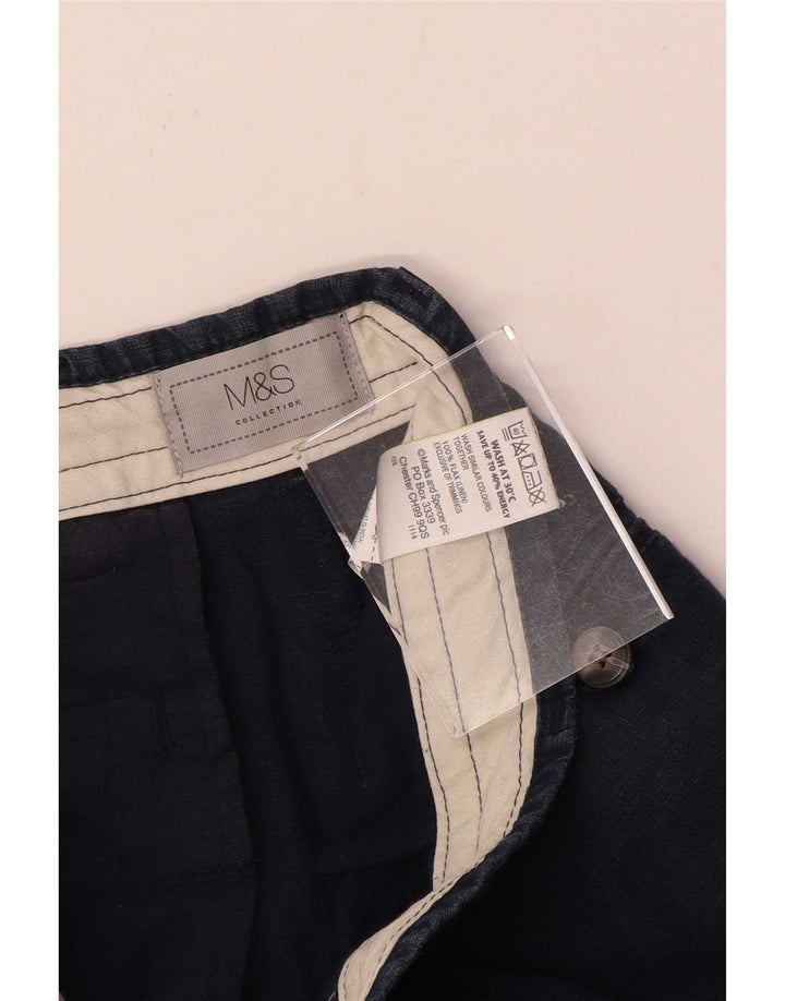 Ανδρικό σορτς Chino Marks & Spencer W30 Medium Navy Blue Λευκό
