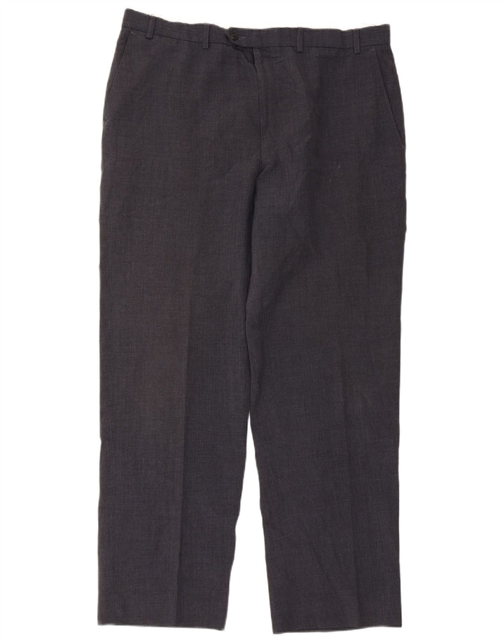 Ανδρικό ίσιο παντελόνι Marks & Spencer W38 L31 Navy Blue Polyester