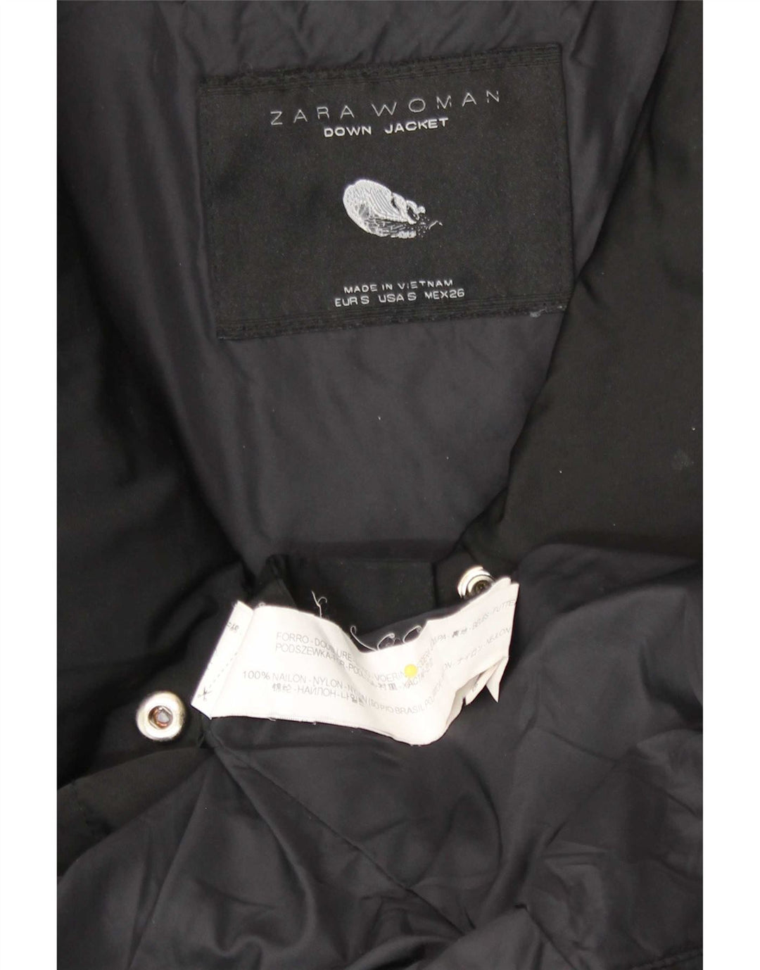 Zara Γυναικείο μπουφάν UK 10 Small Black Nylon