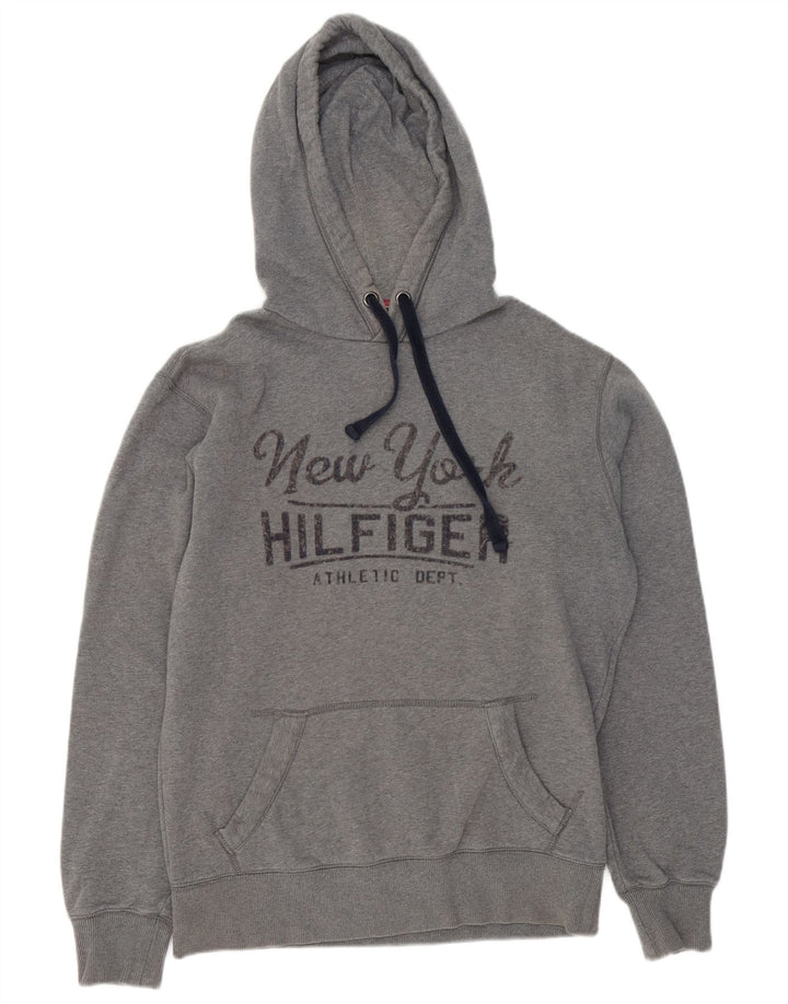 Ανδρικό γραφικό κουκούλα Tommy Hilfiger, μεσαίο γκρι βαμβακερό