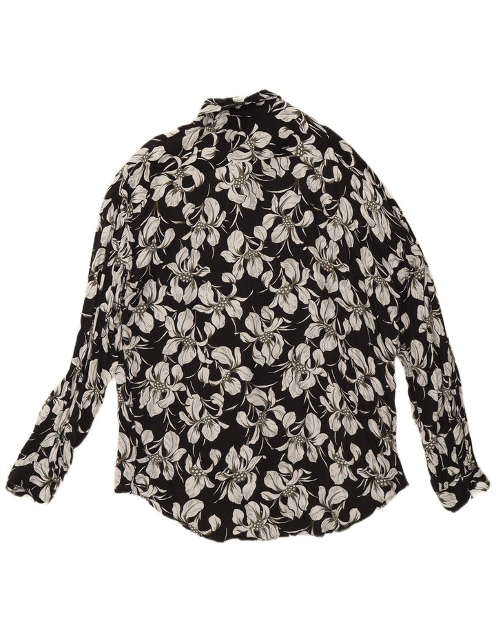 Ανδρικό πουκάμισο Zara Slim Fit μεγάλο μαύρο φλοράλ