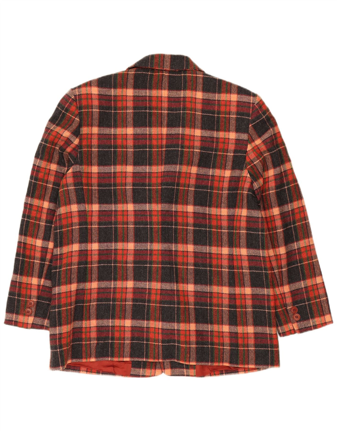 VINTAGE Γυναικείο τζάκετ Blazer 2 κουμπιών IT 47 Μεγάλο πολύχρωμο τσεκ