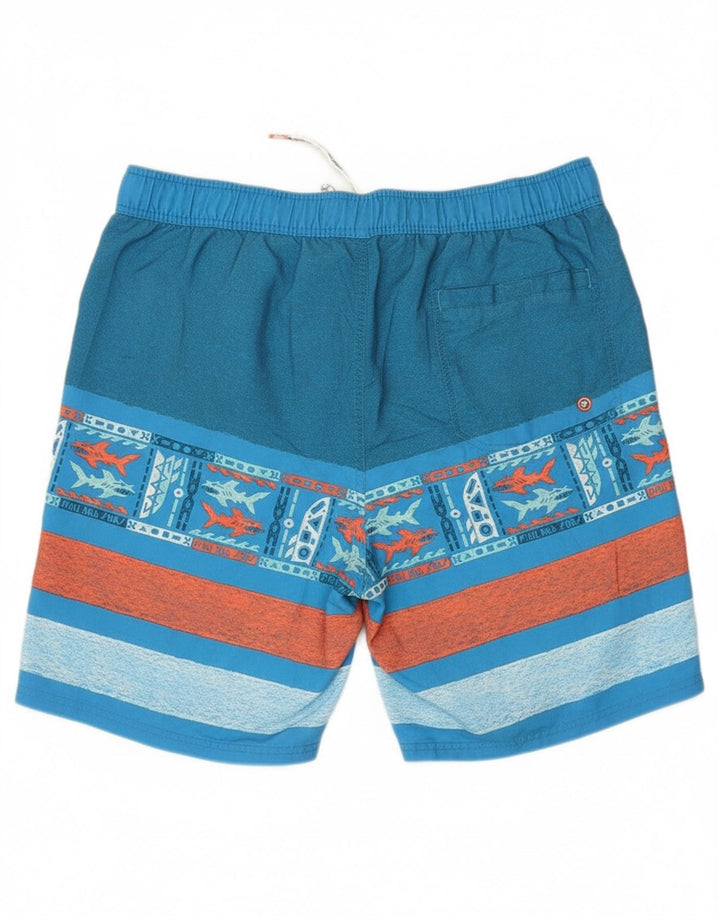 MAUI AND SONS Mens Swimming Shorts 2XL  Blue Striped Polyester