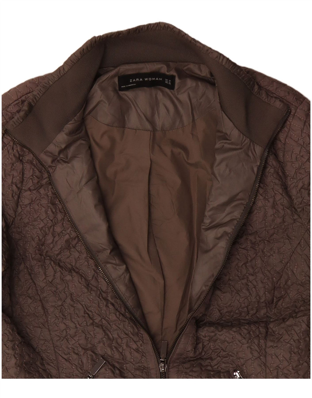 Zara Γυναικείο Bomber Jacket UK 14 Medium Brown