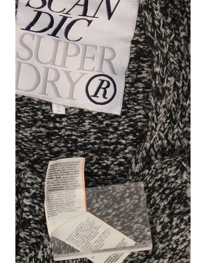 SUPERDRY Γυναικείο πουλόβερ Longline Ζακέτα UK 18 XL με γκρι φλιτζάνια