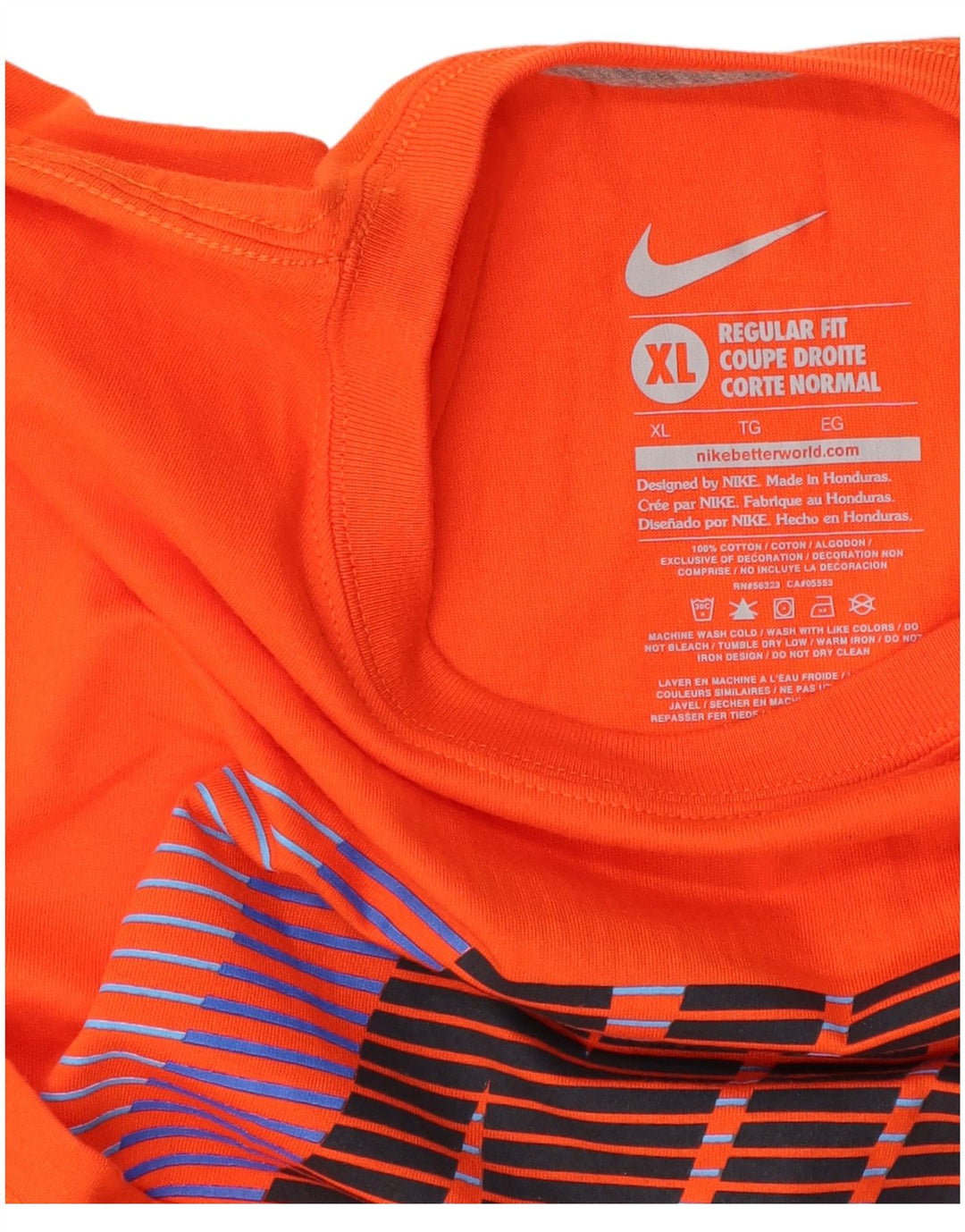 Ανδρικό γραφικό μπλουζάκι NIKE Regular Fit Top XL Πορτοκαλί βαμβακερό