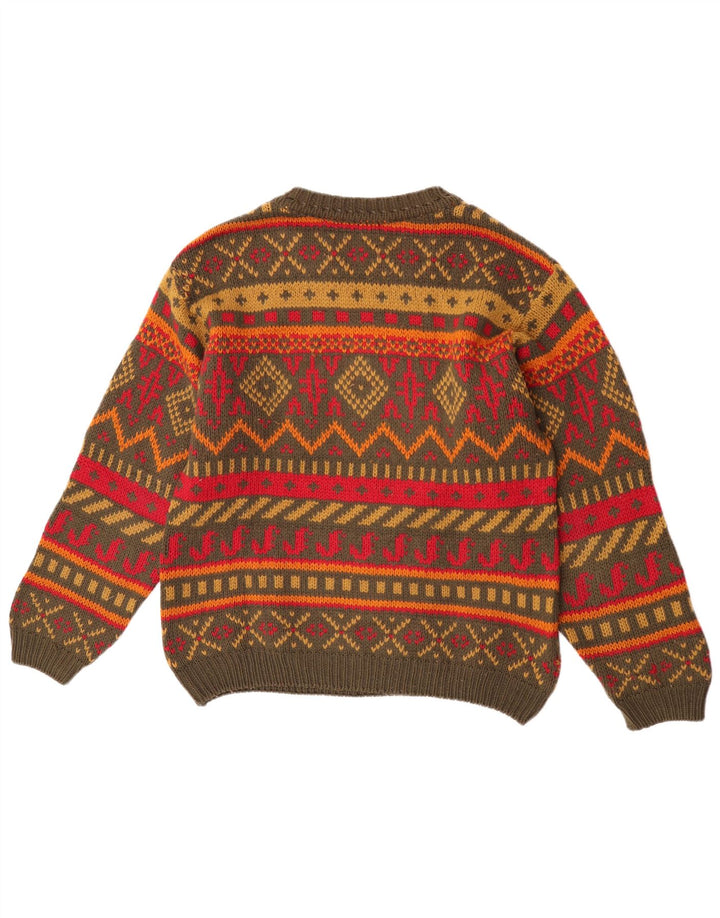 Ανδρικό πουλόβερ Chambers Crew Neck Jumper Μεσαίο πράσινο γεωμετρικό μαλλί