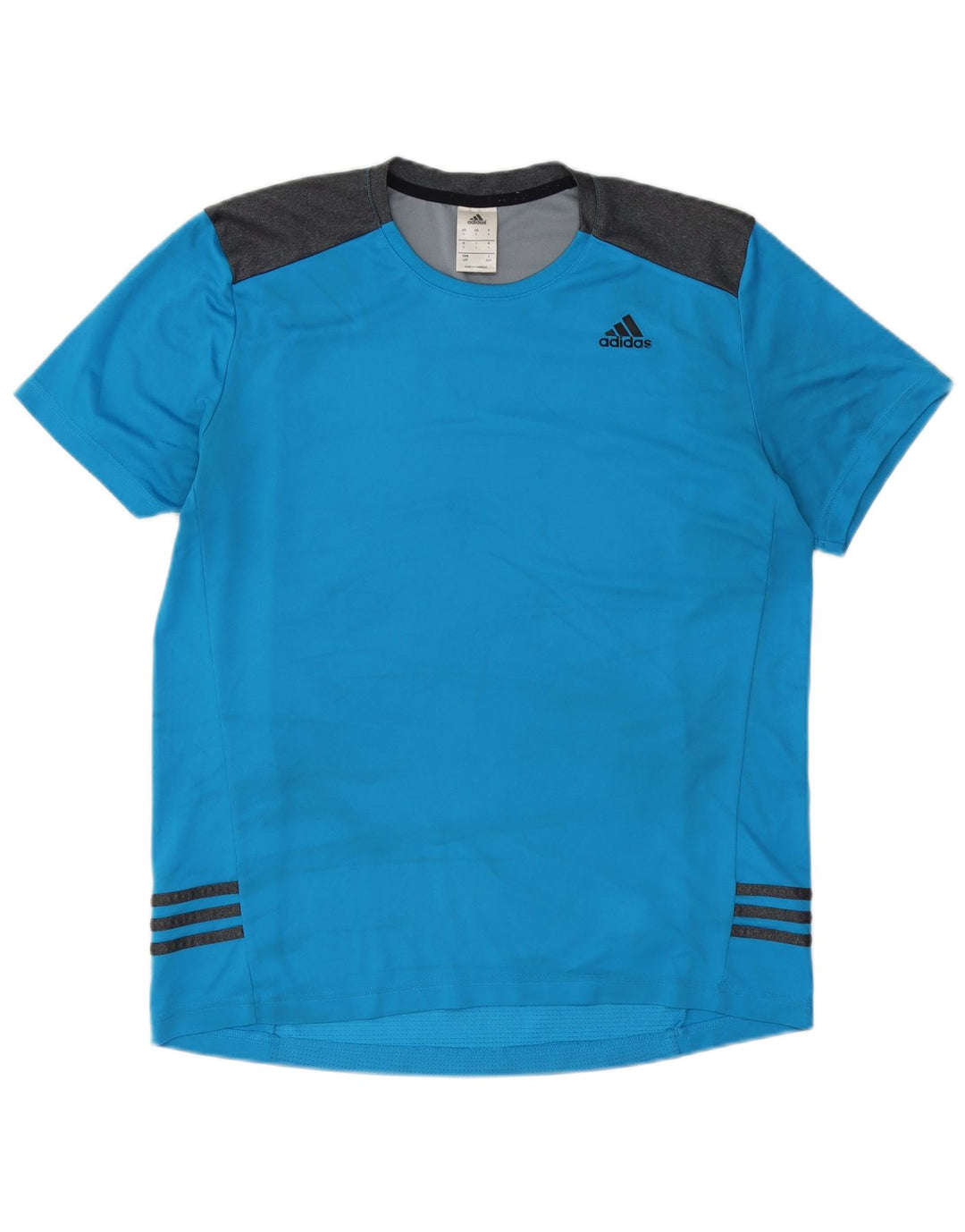 Ανδρικό T-Shirt Adidas Top Large Blue Colourblock Πολυεστέρας